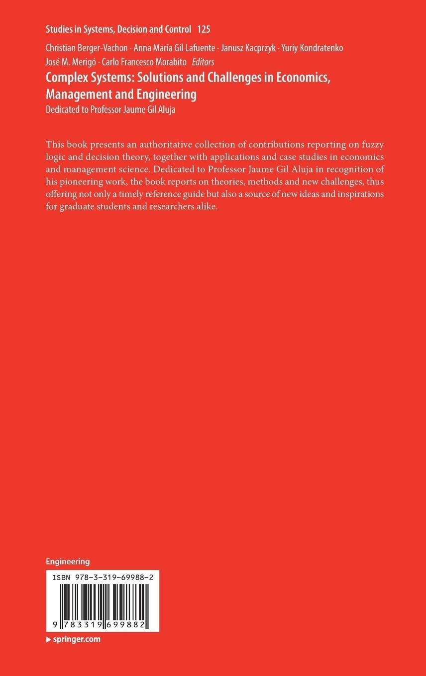 Rückseitencover Complex Systems: Solutions and Challenges in Economics, Management and Engineering