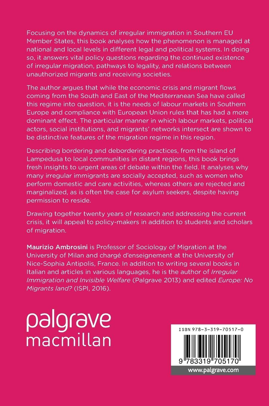 Rückseitencover Irregular Immigration in Southern Europe