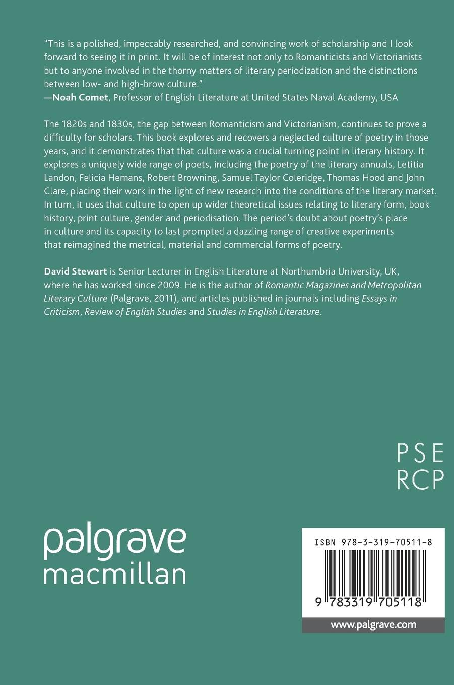 Rückseitencover The Form of Poetry in the 1820s and 1830s