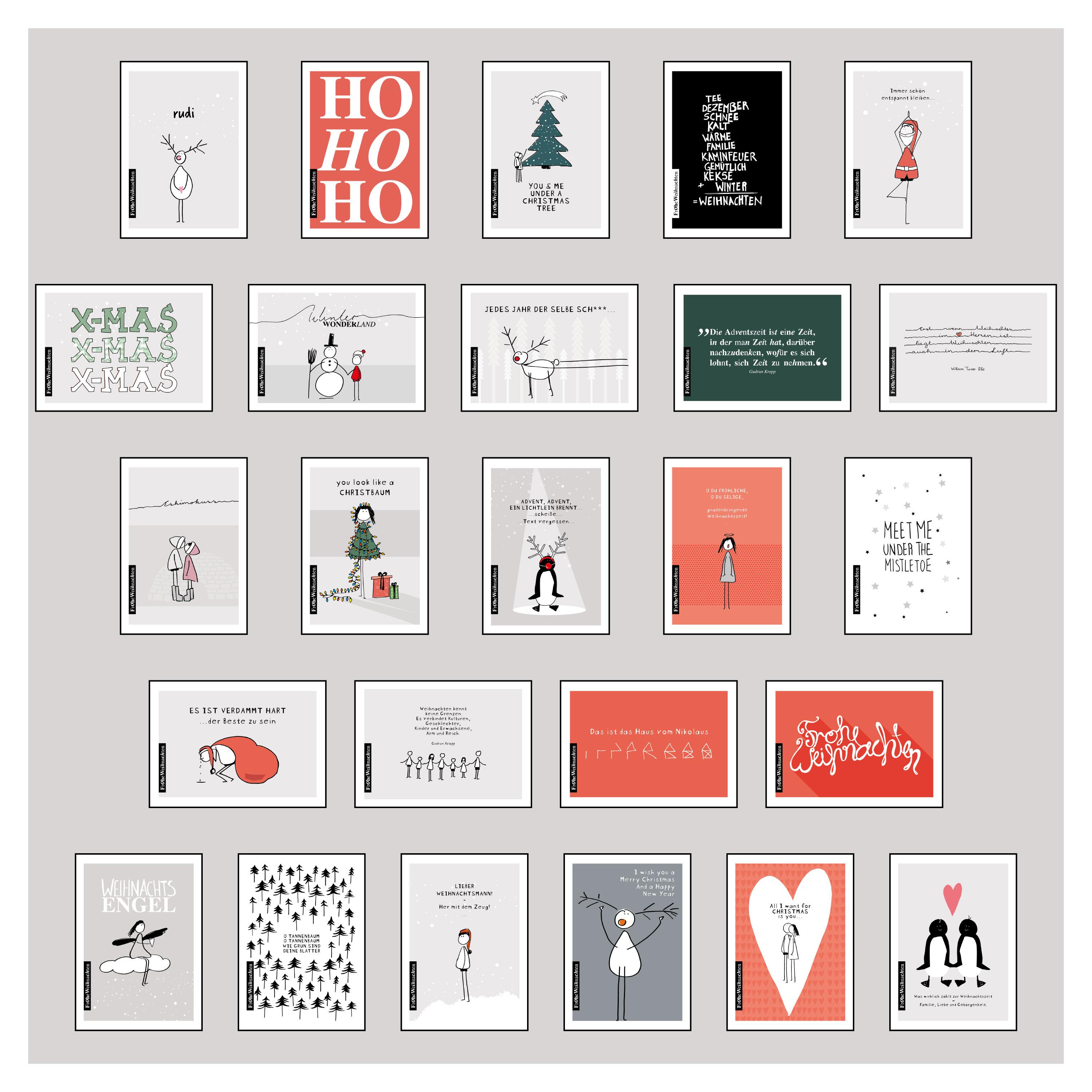 Vorderes Coverbild 25 handgemachte Weihnachtskarten Teil 1