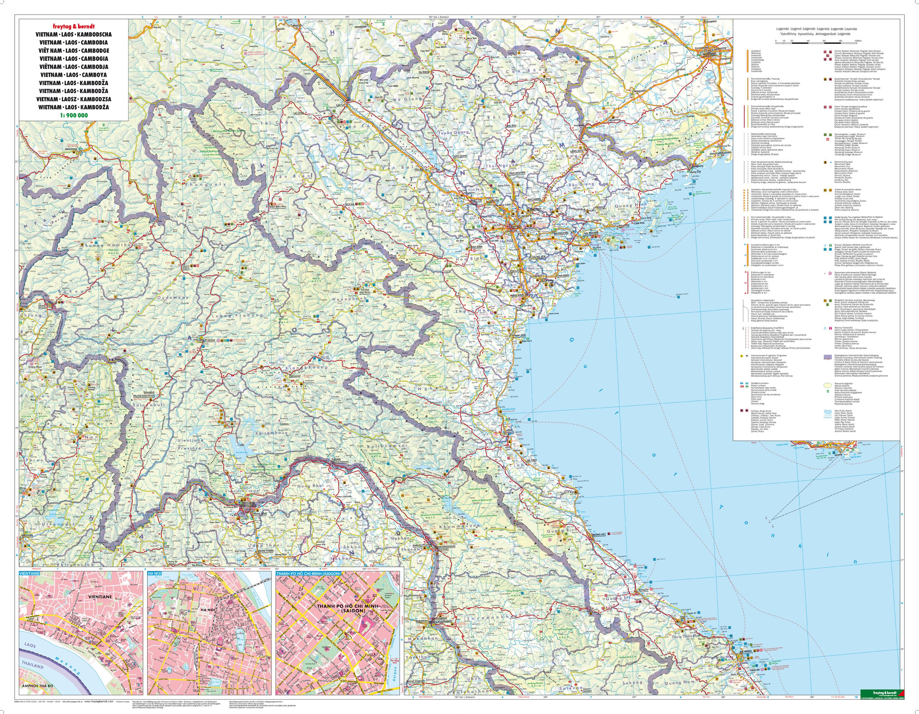Beispielinhalt (Bild) Vietnam - Laos - Kambodscha 1 : 900 000