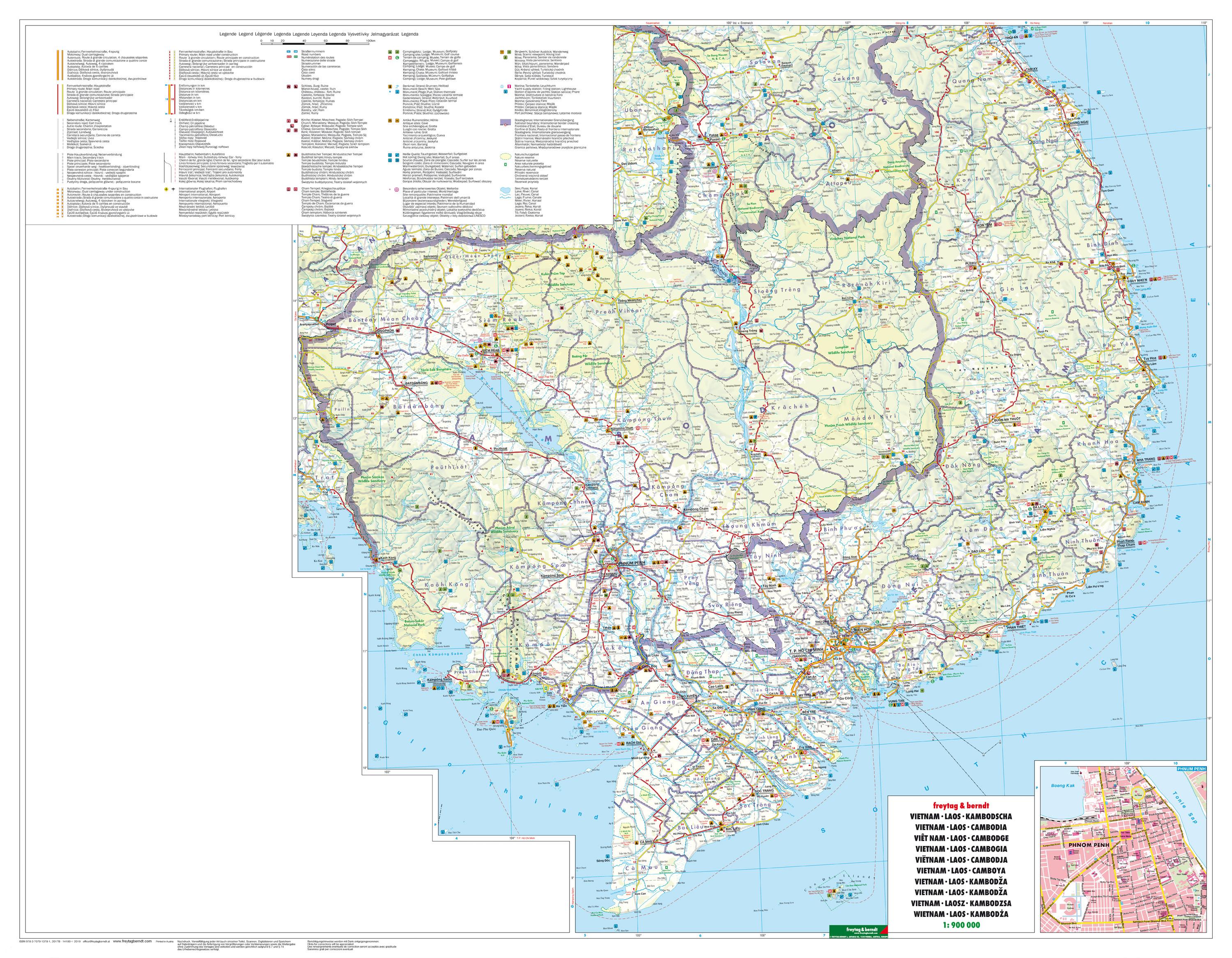 Beispielinhalt (Bild) Vietnam - Laos - Kambodscha 1 : 900 000
