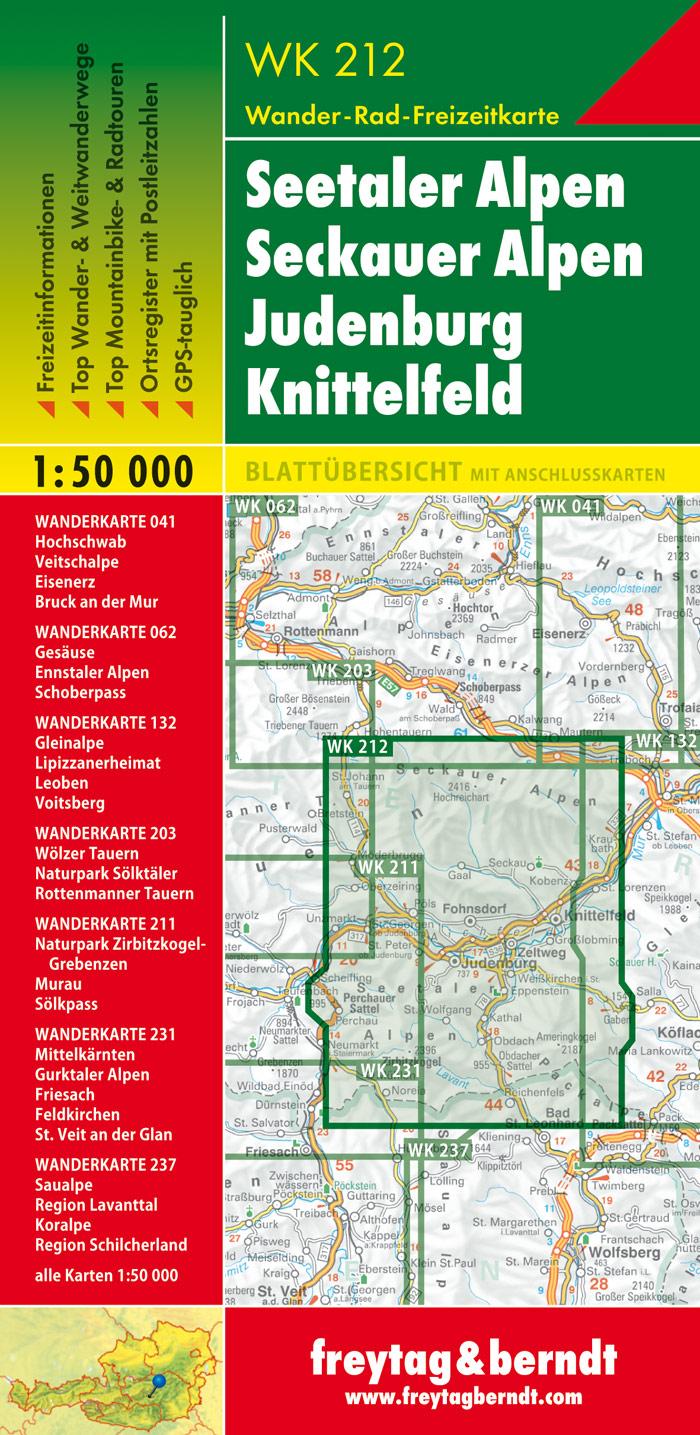 Rückseitencover Seetaler Alpen / Seckauer Alpen 1 : 50 000. WK 212