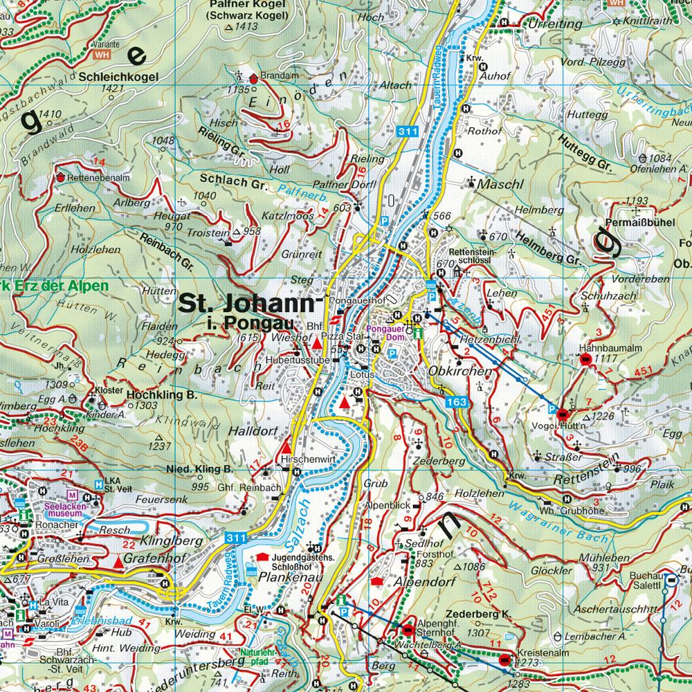 Beispielinhalt (Bild) Gasteiner Tal, Wagrain, Raurisertal, Grossarltal  1 : 50 000. WK 191
