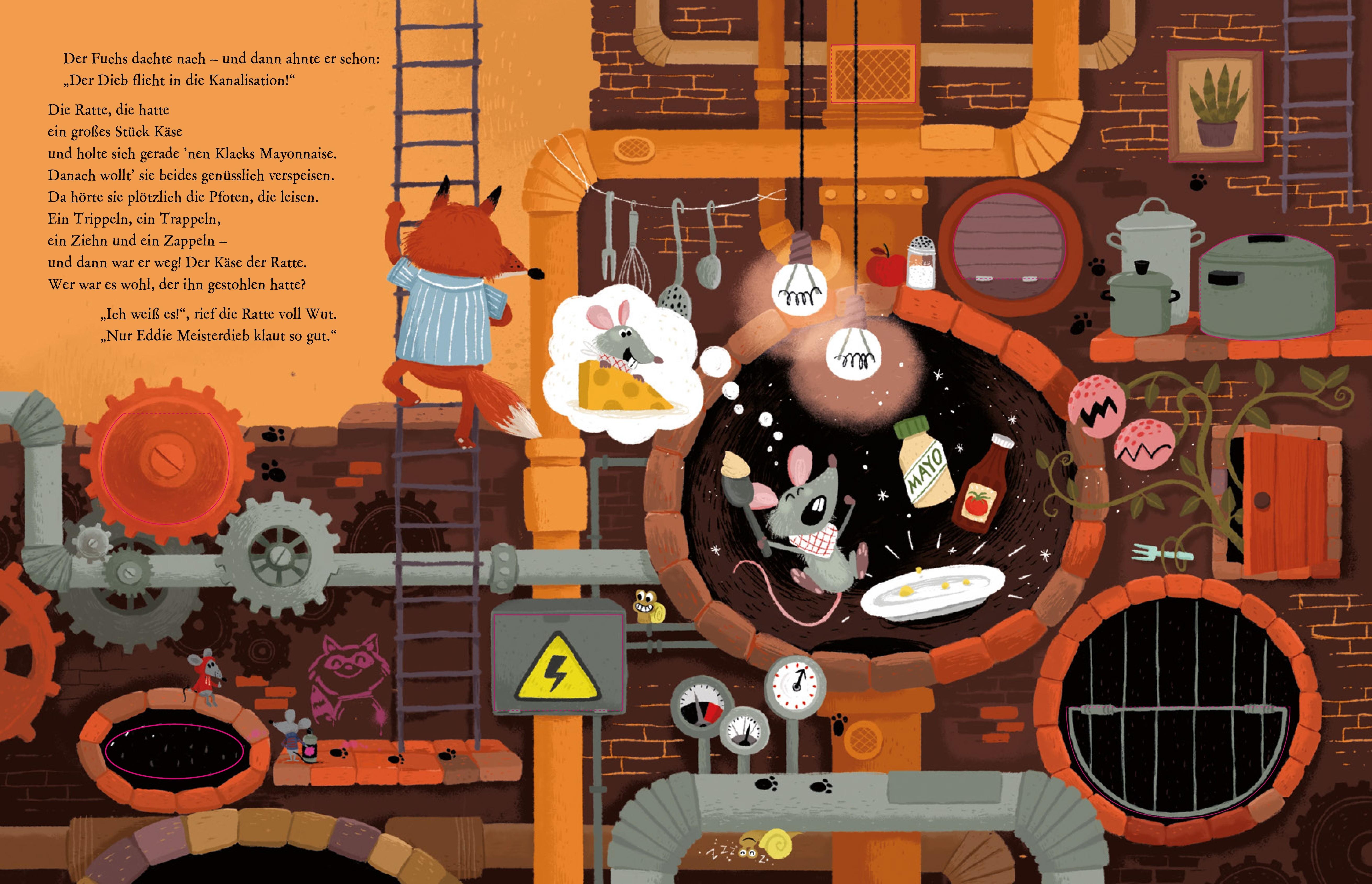 Beispielinhalt (Bild) Eddie Meisterdieb. Eine rasante Verfolgungsjagd mit Verschwinde-Klappen!