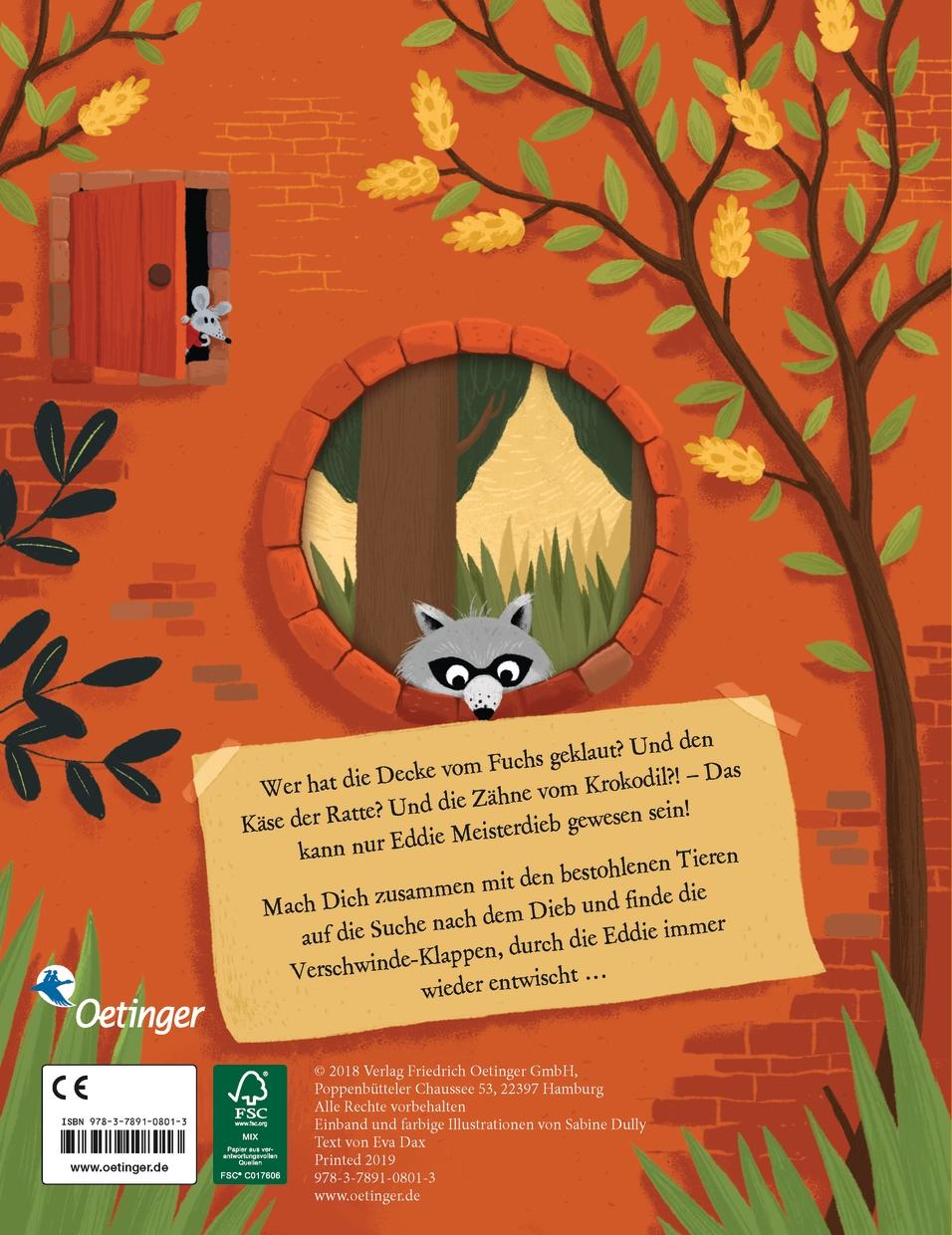 Rückseitencover Eddie Meisterdieb. Eine rasante Verfolgungsjagd mit Verschwinde-Klappen!