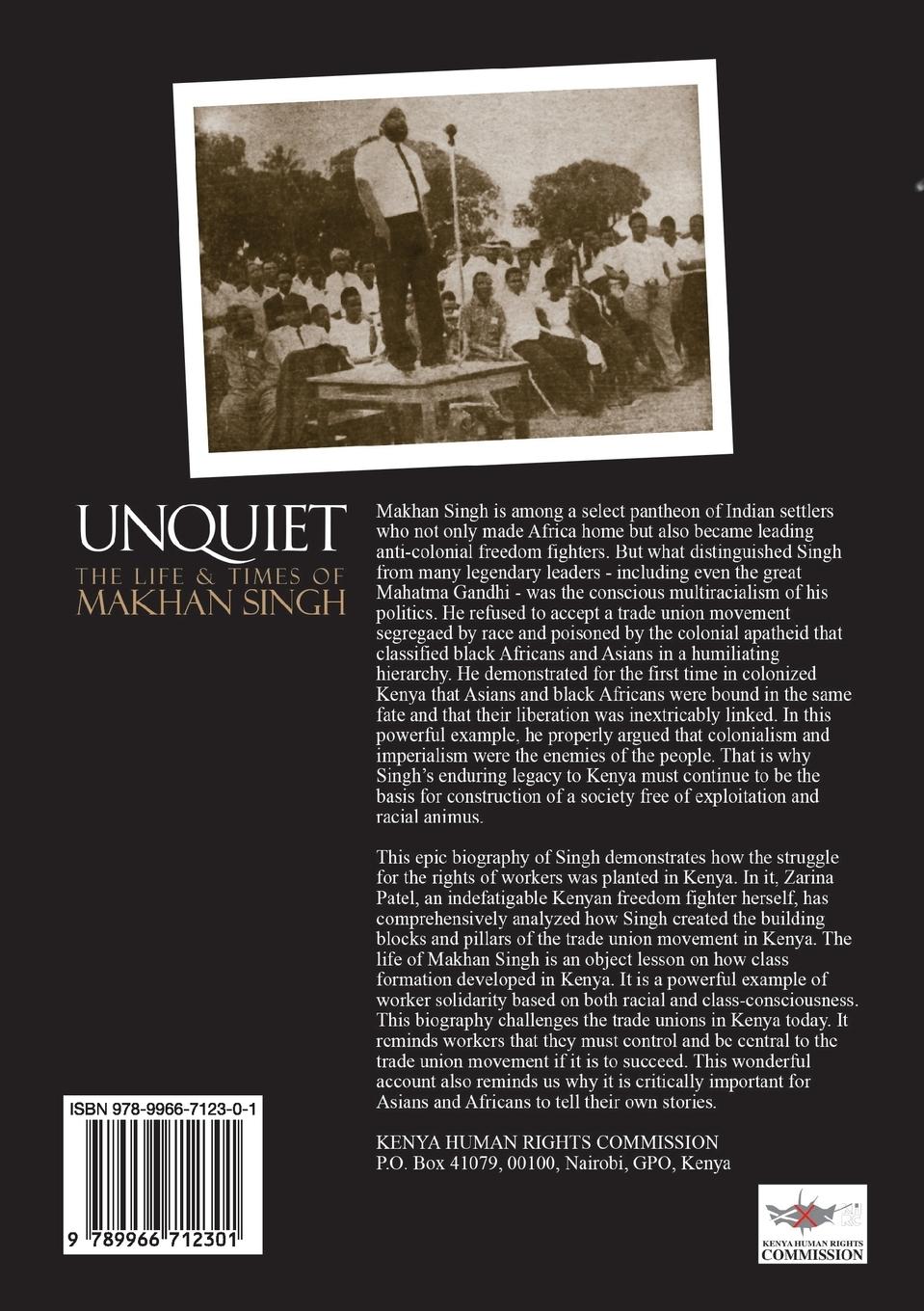 Rückseitencover Unquiet. The Life and Times of Makhan Singh