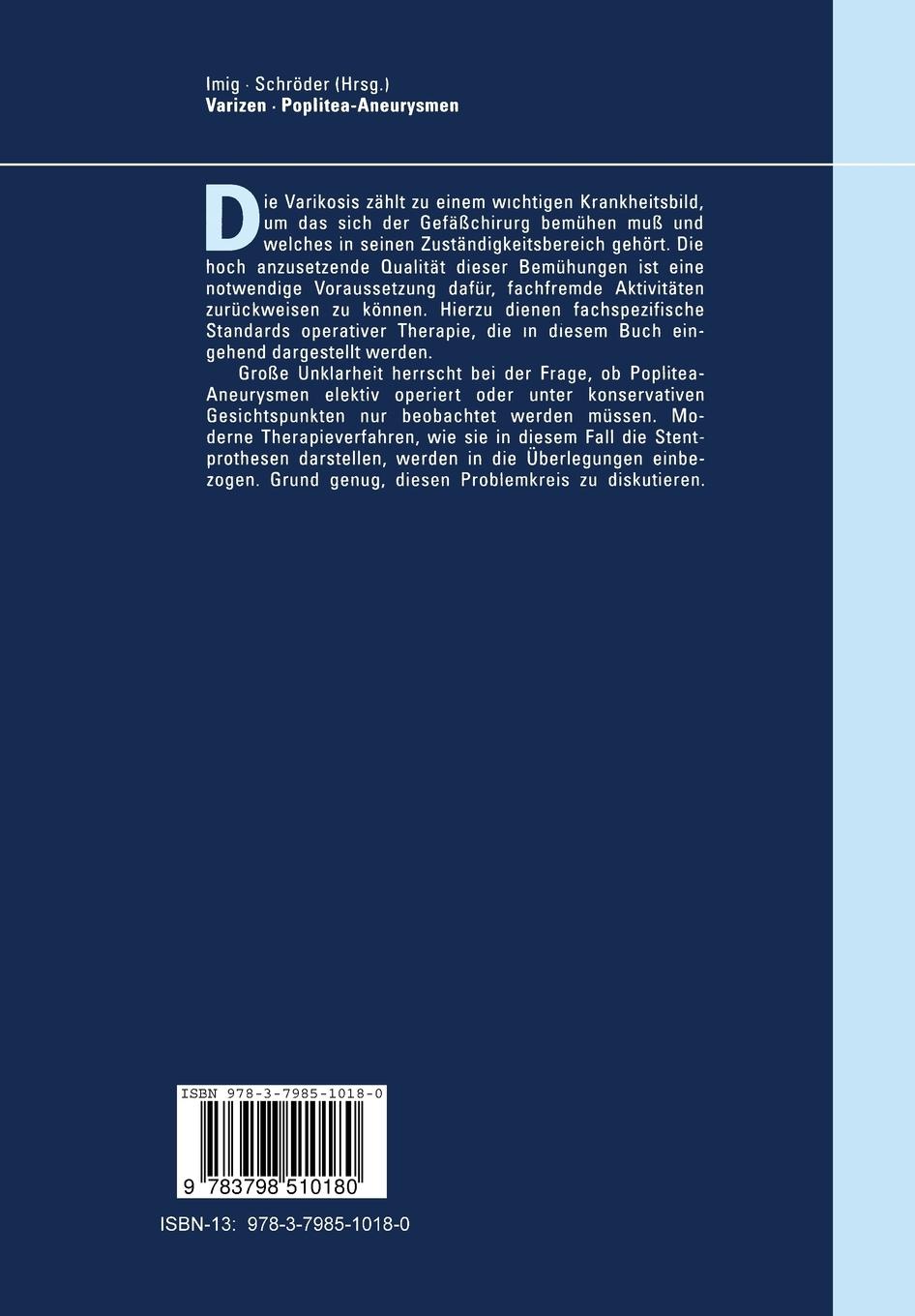 Rückseitencover Varizen · Poplitea-Aneurysmen