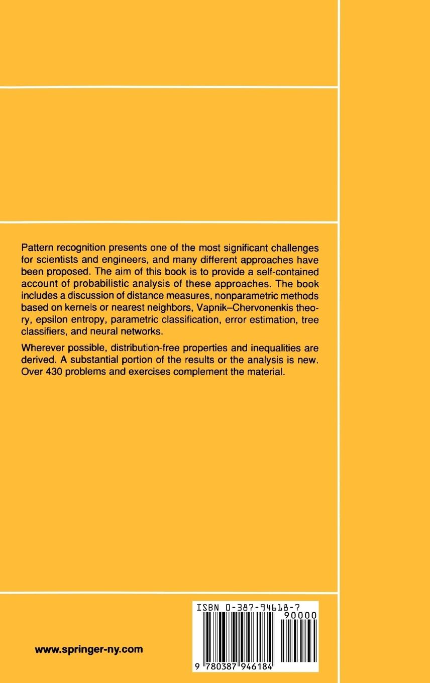 Rückseitencover A Probabilistic Theory of Pattern Recognition