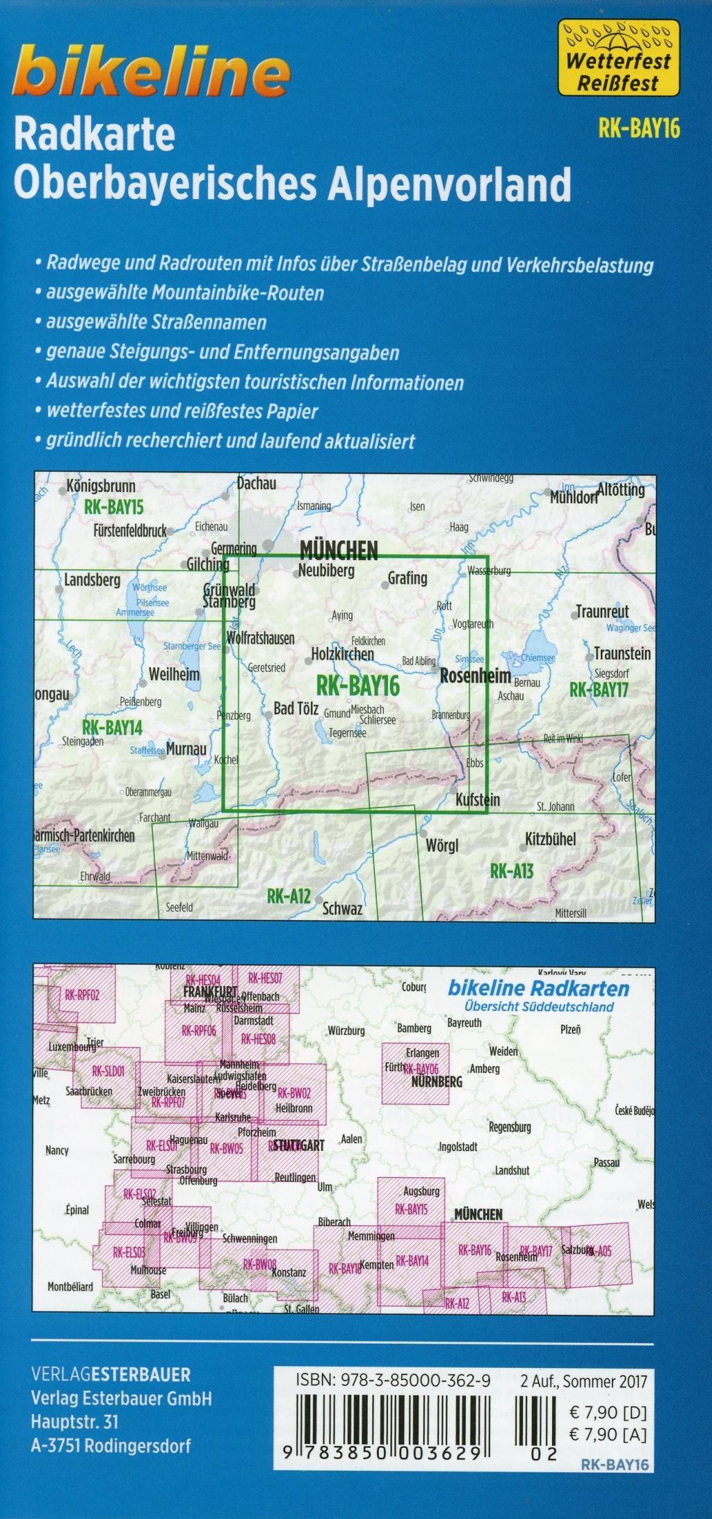 Beispielinhalt (Bild) Bikeline Radkarte Oberbayerisches Alpenvorland 1 : 75 000