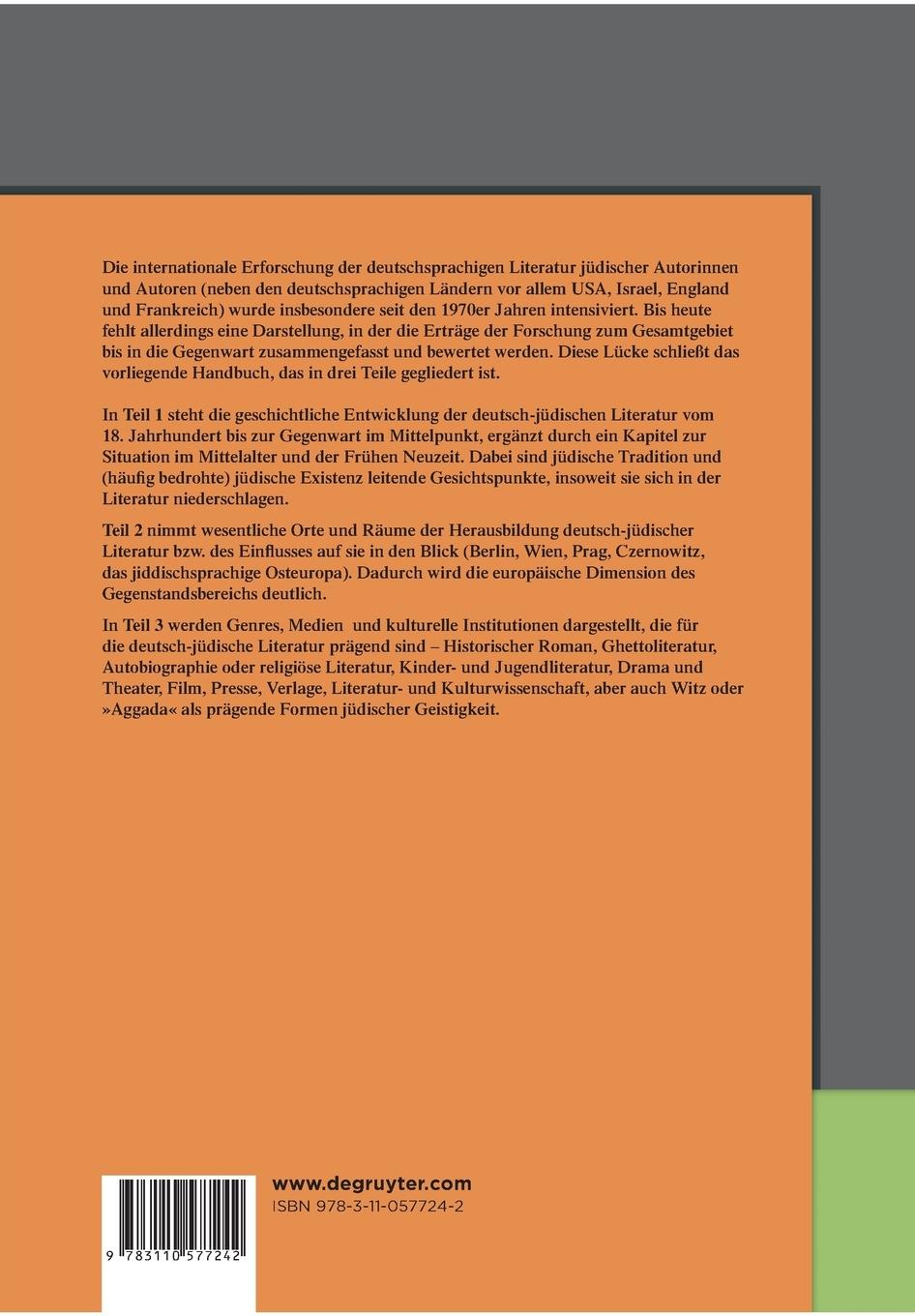 Rückseitencover Handbuch der deutsch-jüdischen Literatur