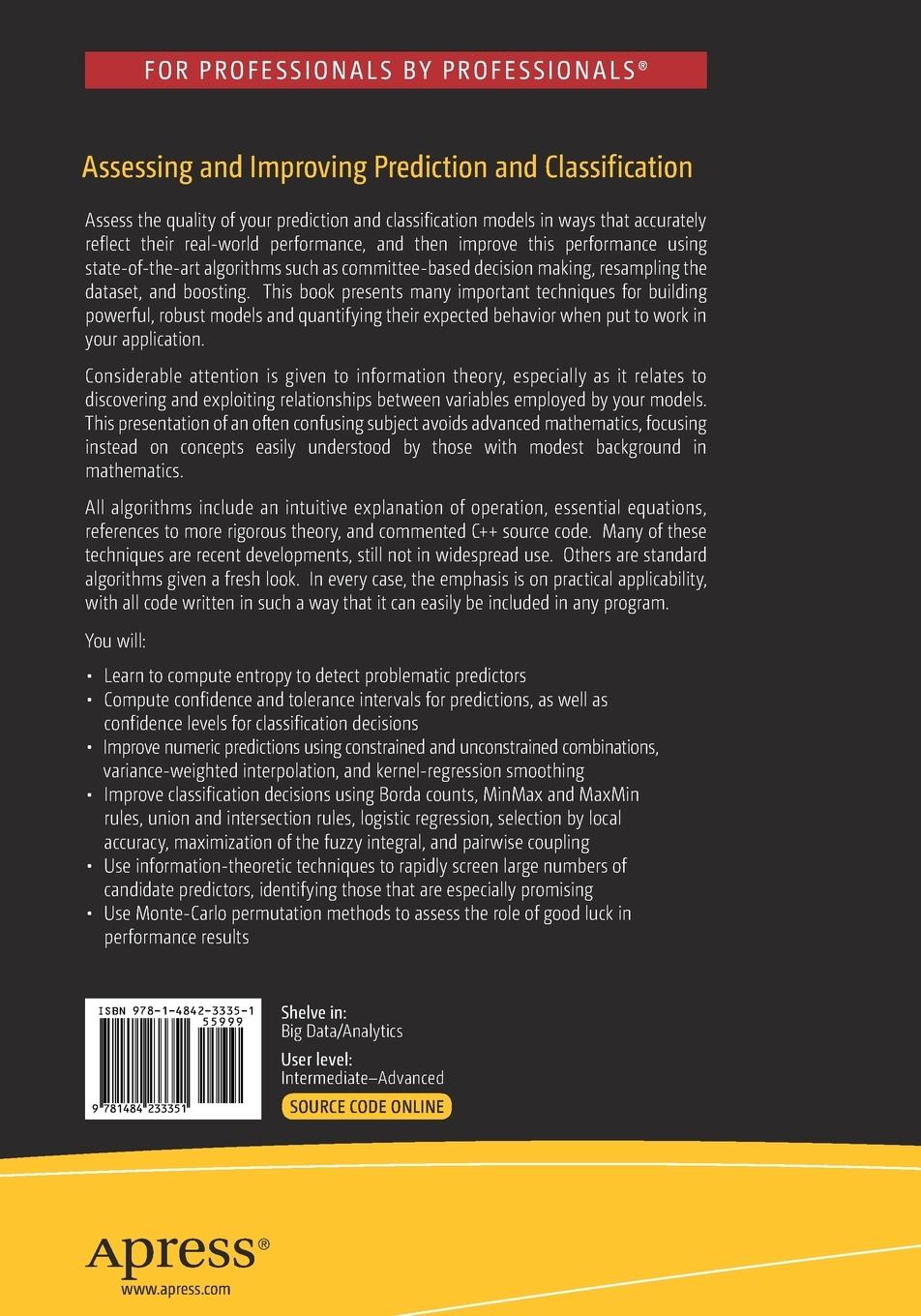 Rückseitencover Assessing and Improving Prediction and Classification