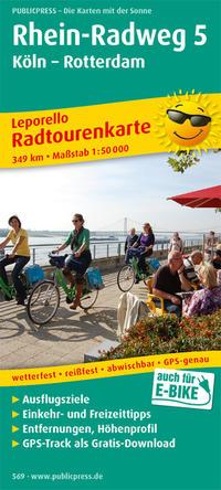 Vorderes Coverbild Rhein-Radweg 5 Köln - Rotterdam Radwanderkarte 1 : 50 000