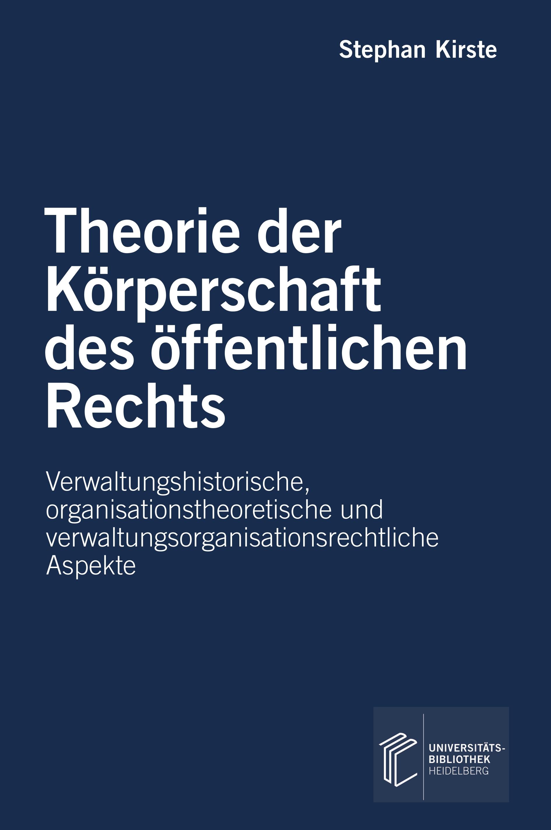 Vorderes Coverbild Theorie der Körperschaft des öffentlichen Rechts