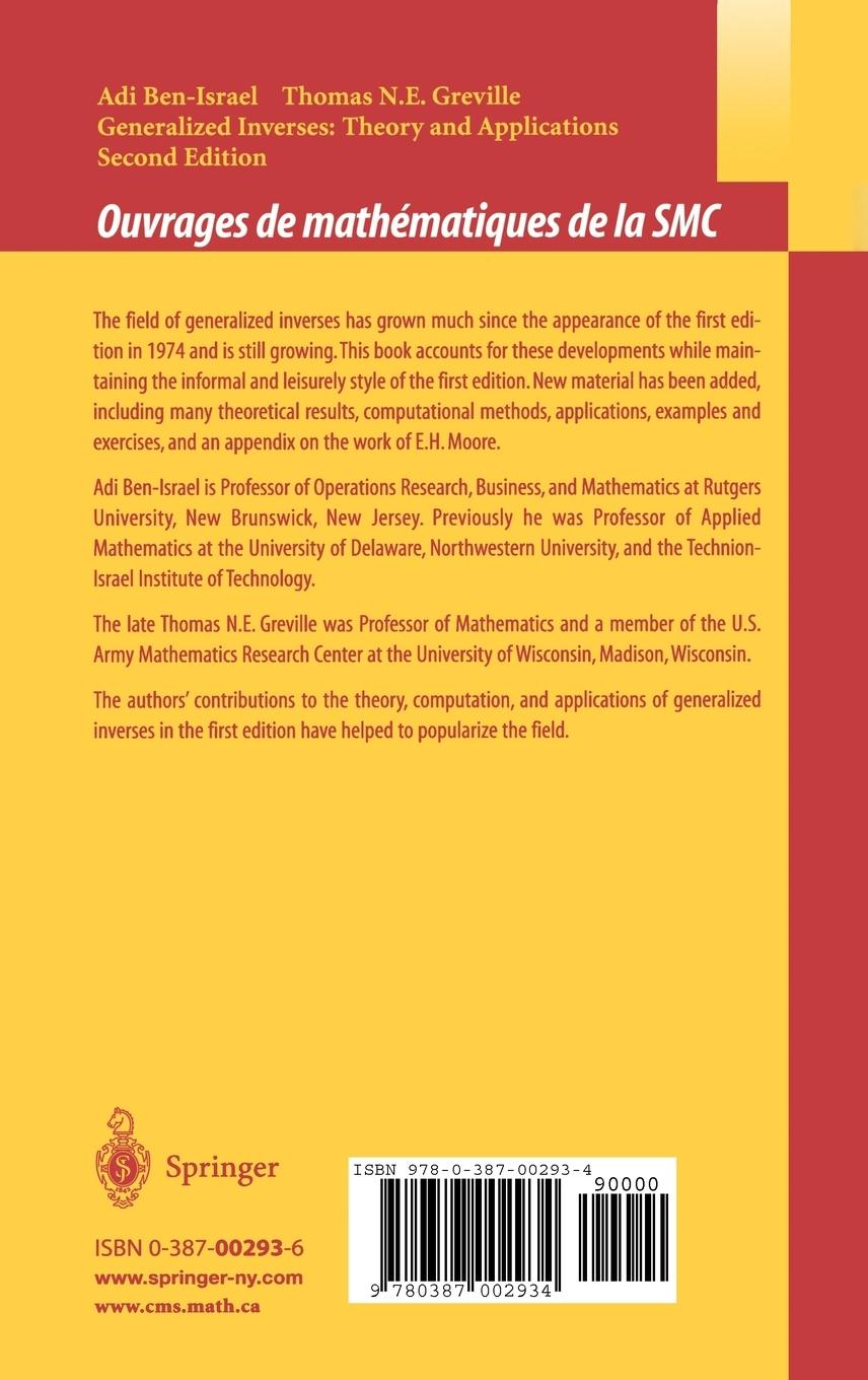 Rückseitencover Generalized Inverses