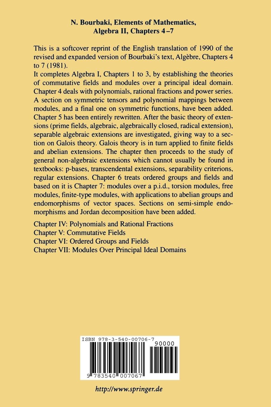 Rückseitencover Algebra II