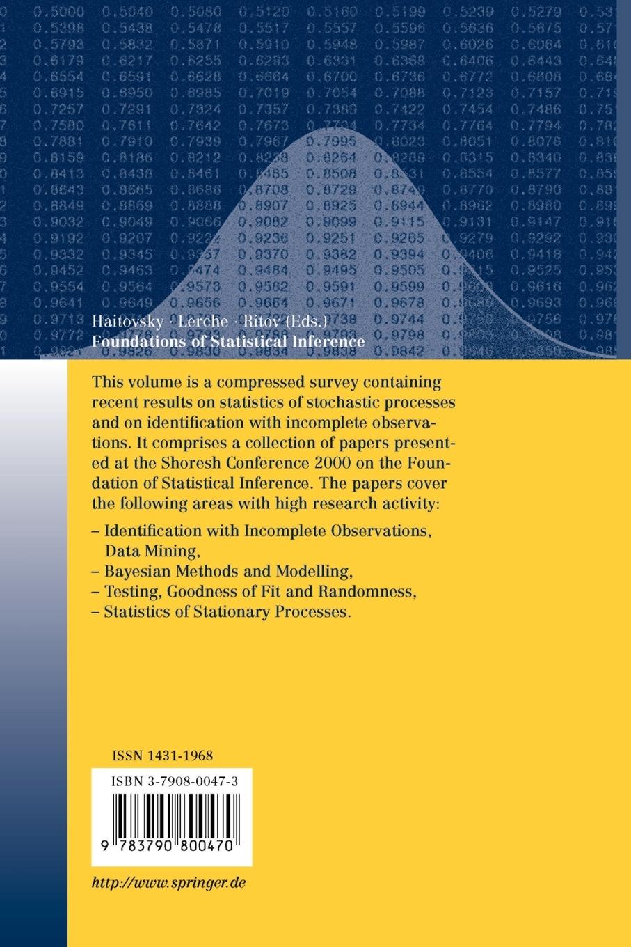 Rückseitencover Foundations of Statistical Inference