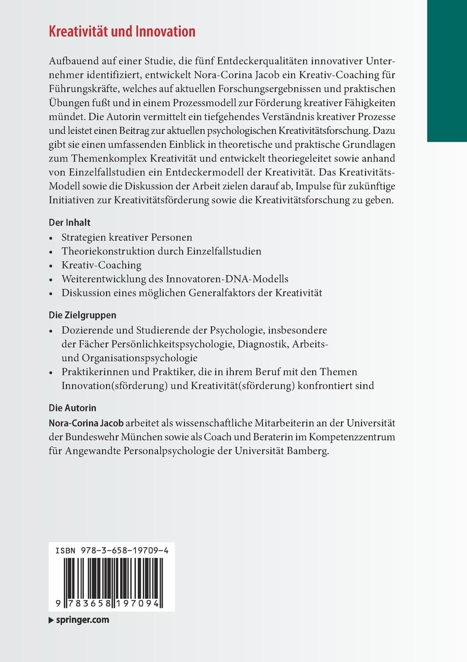 Rückseitencover Kreativität und Innovation