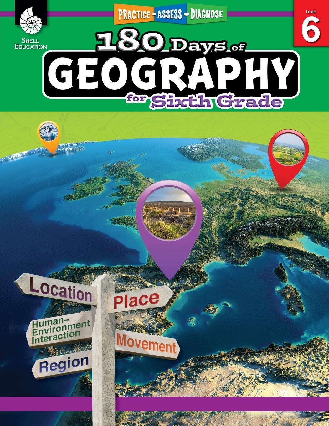 Vorderes Coverbild 180 Days of Geography for Sixth Grade