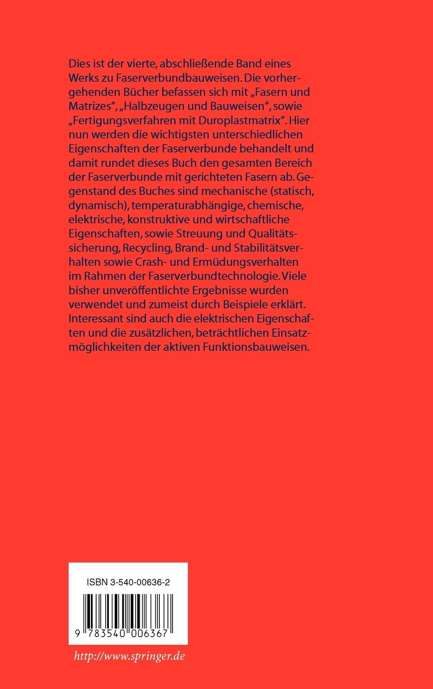 Rückseitencover Faserverbundbauweisen Eigenschaften