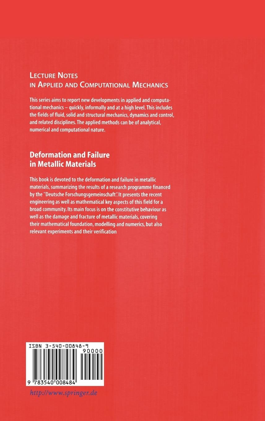 Rückseitencover Deformation and Failure in Metallic Materials