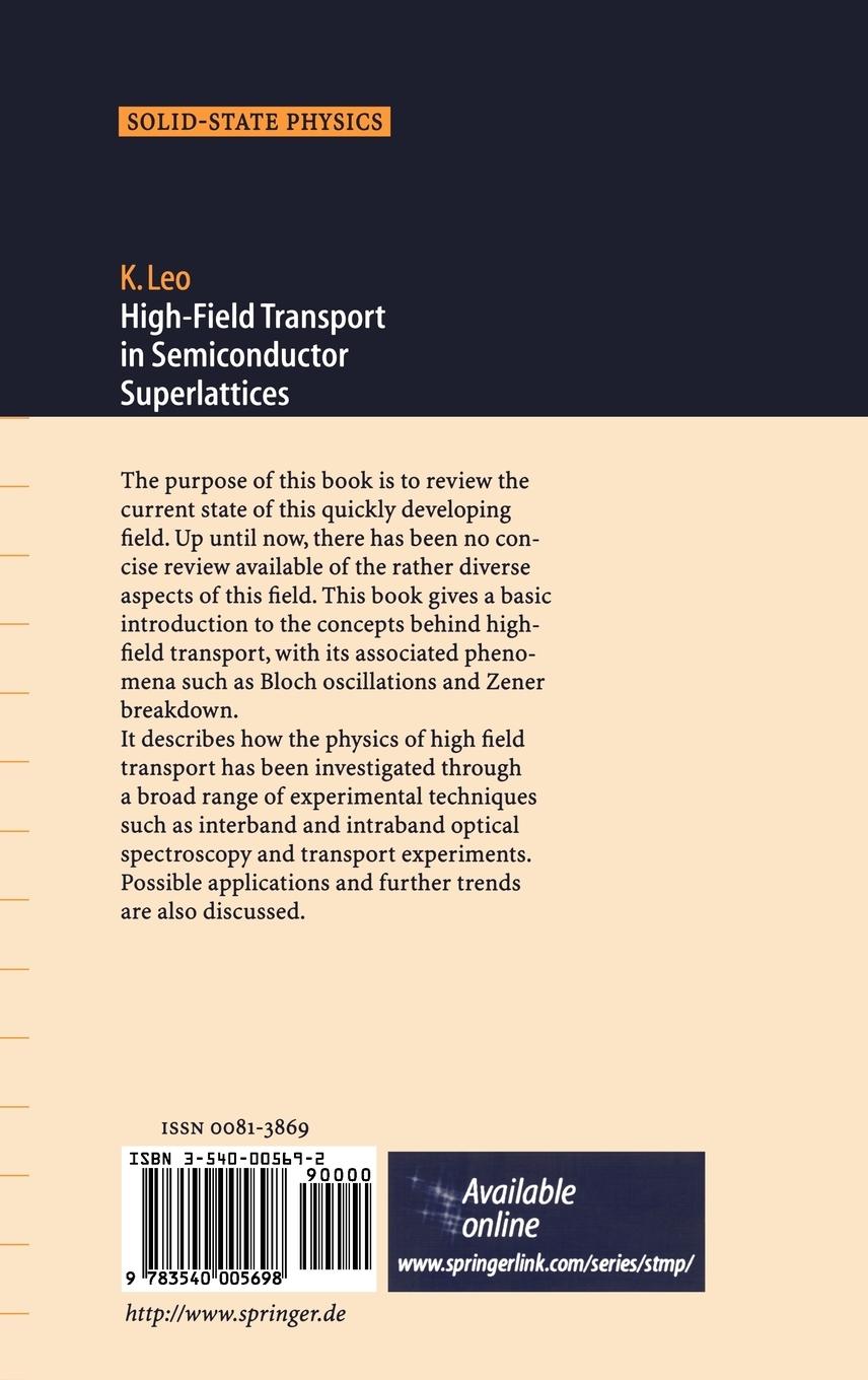 Rückseitencover High-Field Transport in Semiconductor Superlattices
