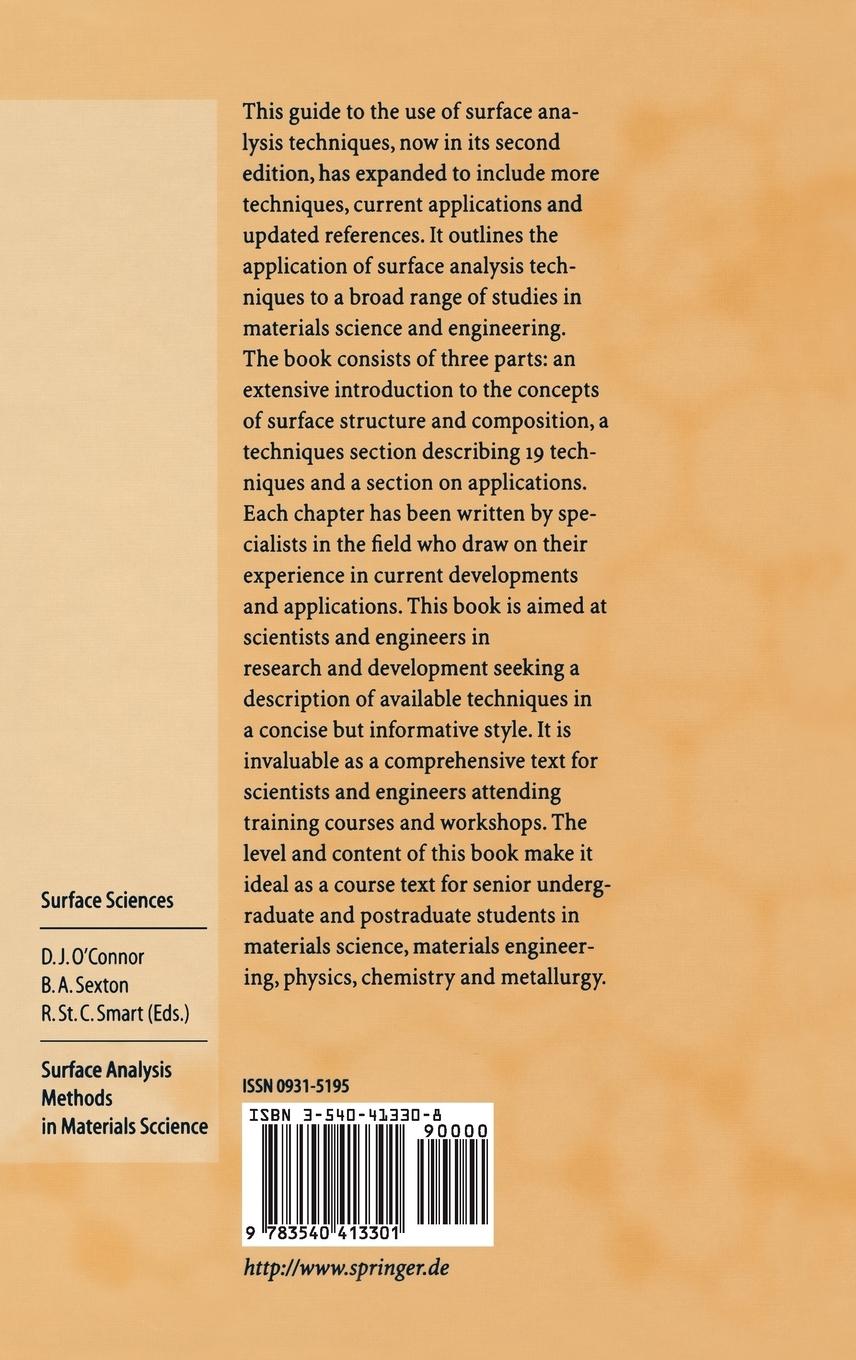 Rückseitencover Surface Analysis Methods in Materials Science