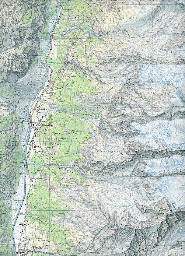 Beispielinhalt (Bild) Swisstopo 1 : 25 000 Randa