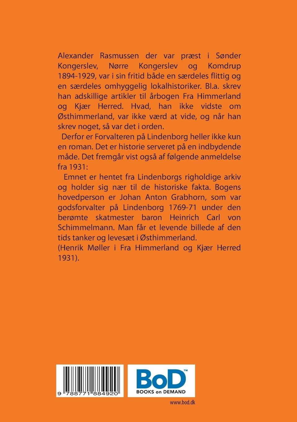 Rückseitencover Forvalteren på Lindenborg