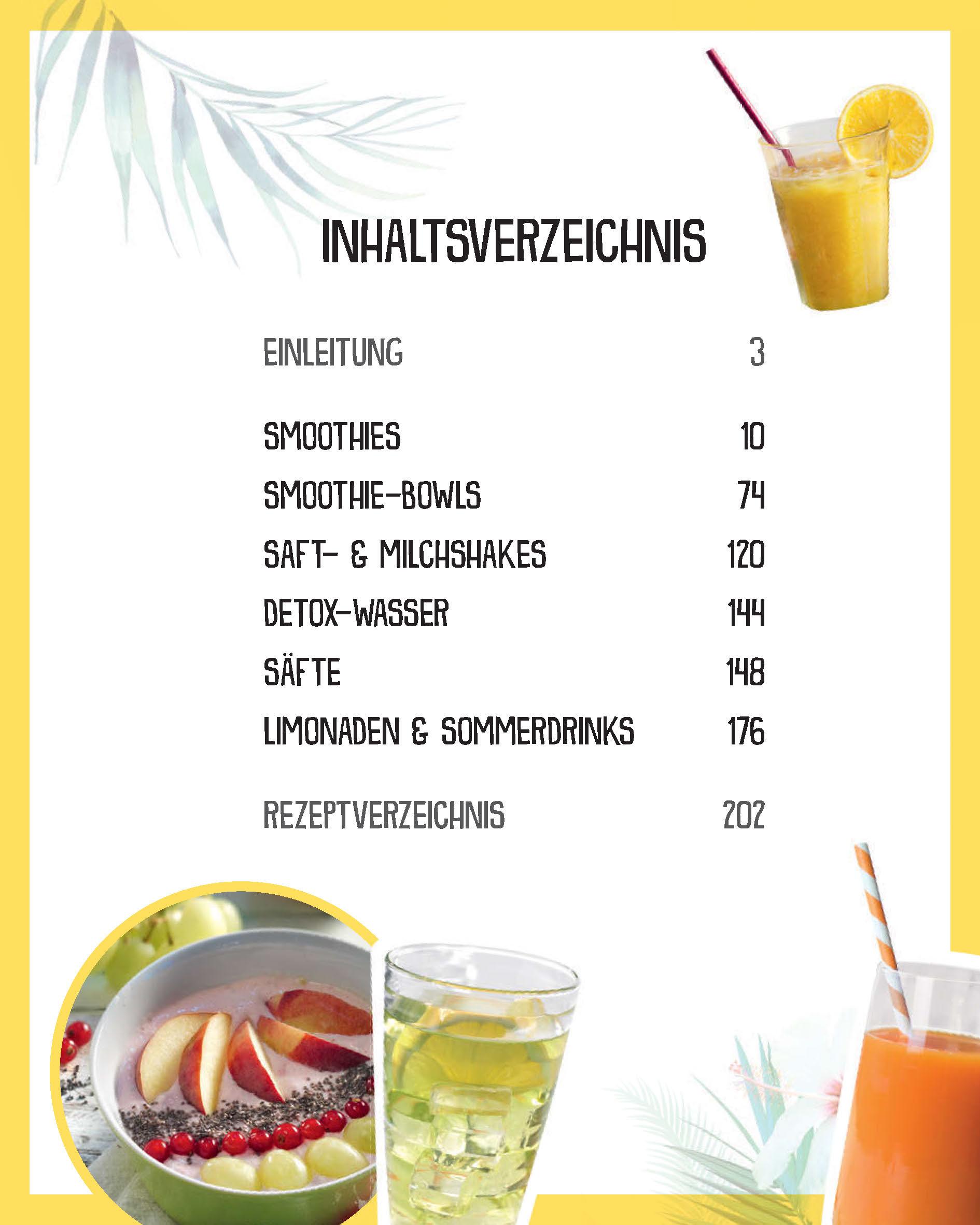 Beispielinhalt (Bild) 365 Smoothies, Powerdrinks & Co.