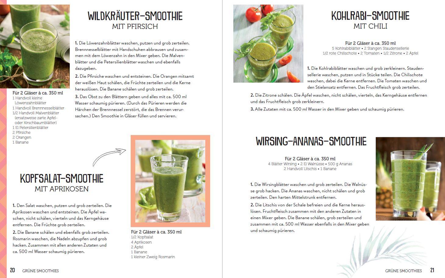 Beispielinhalt (Bild) 365 Smoothies, Powerdrinks & Co.