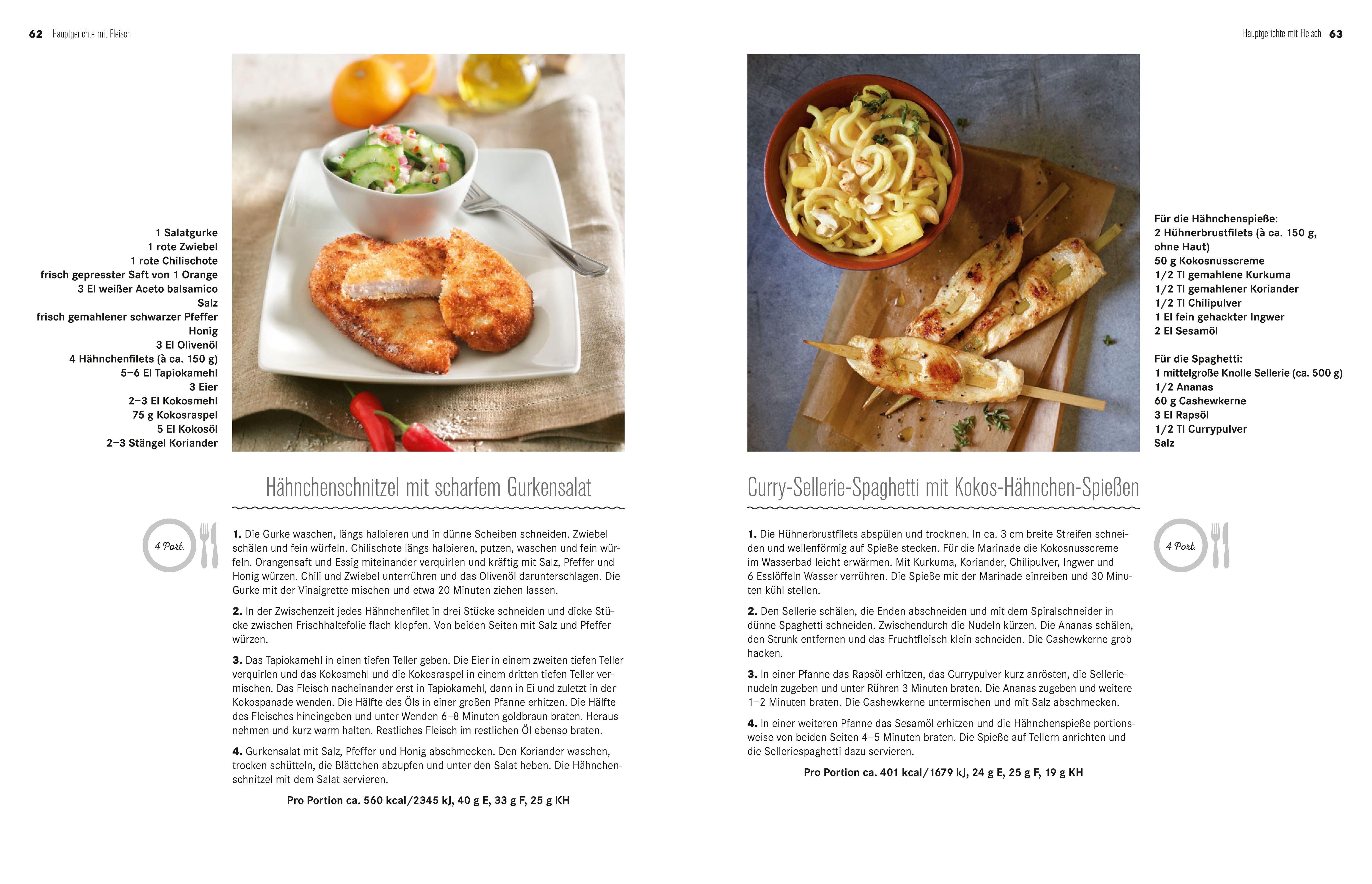 Beispielinhalt (Bild) 365 Low-Carb-Rezepte