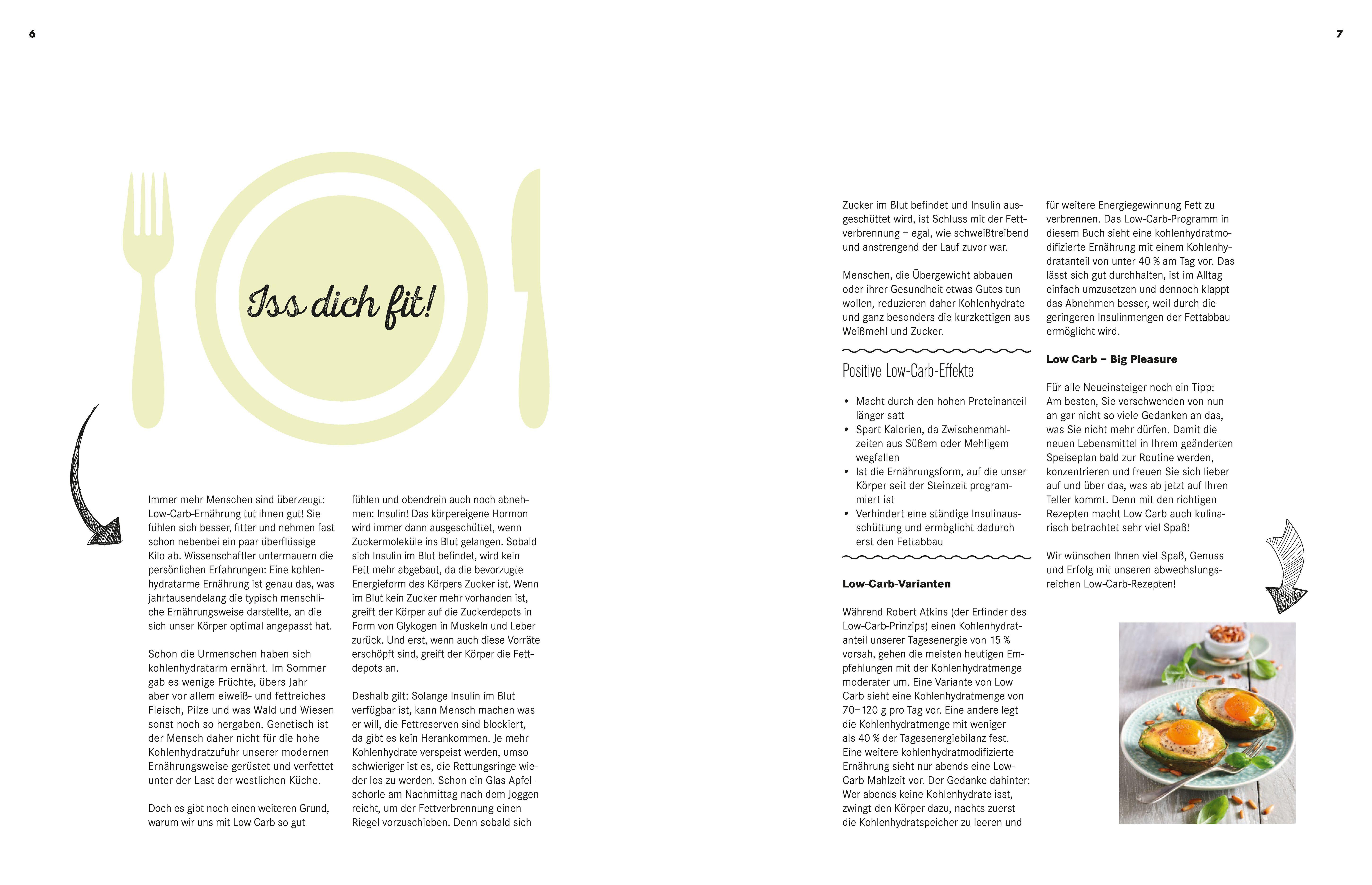 Beispielinhalt (Bild) 365 Low-Carb-Rezepte