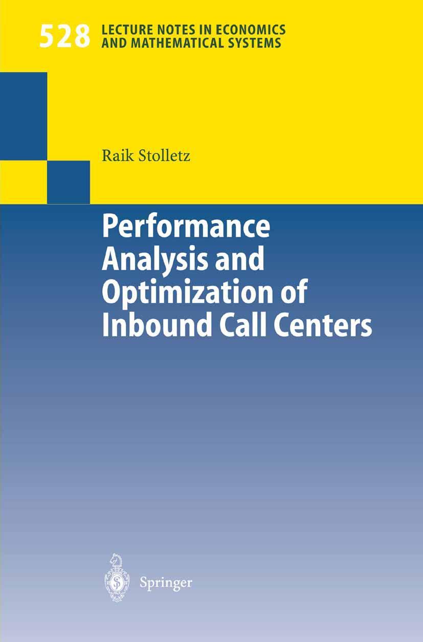 Vorderes Coverbild Performance Analysis and Optimization of Inbound Call Centers