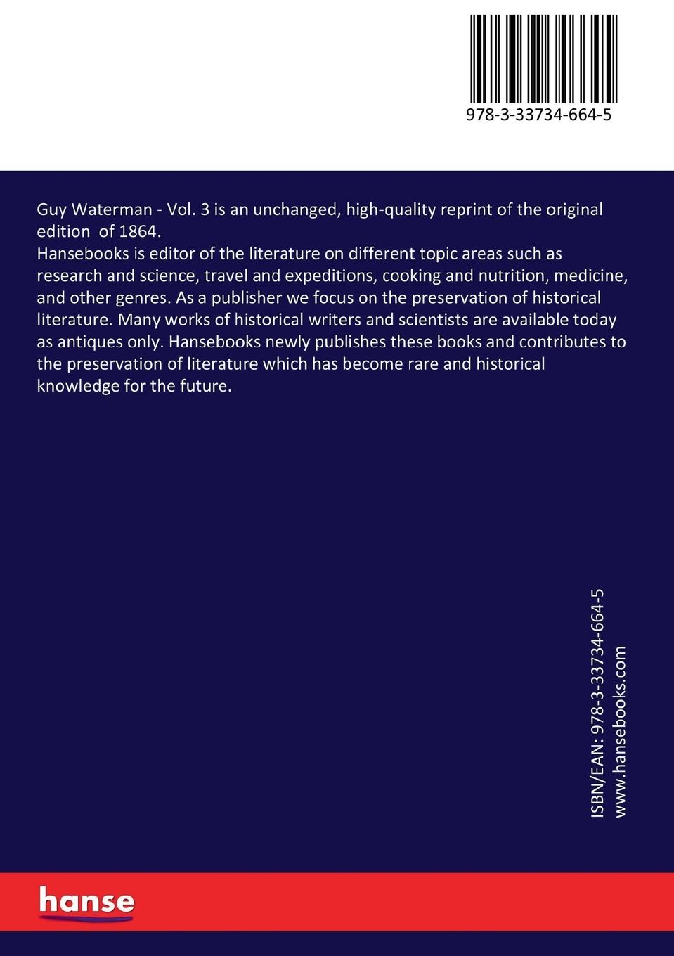 Rückseitencover Guy Waterman