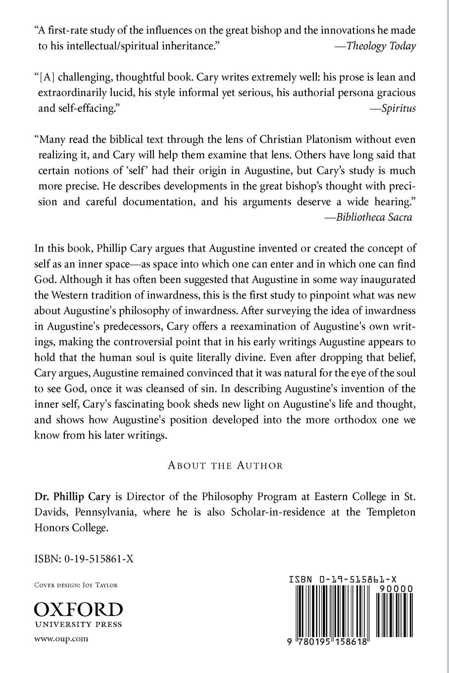 Rückseitencover Augustine's Invention of the Inner Self