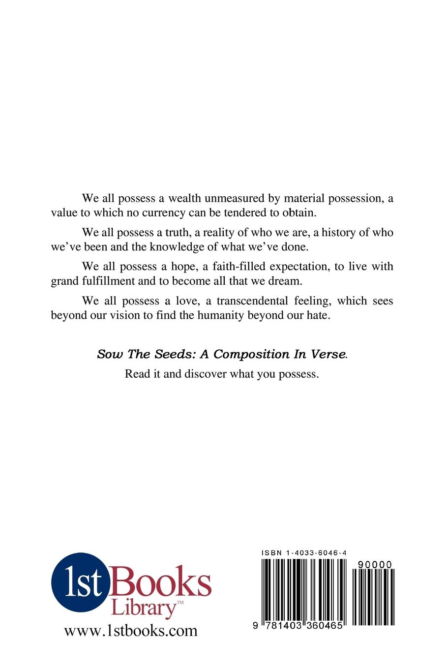 Rückseitencover Sow The Seeds