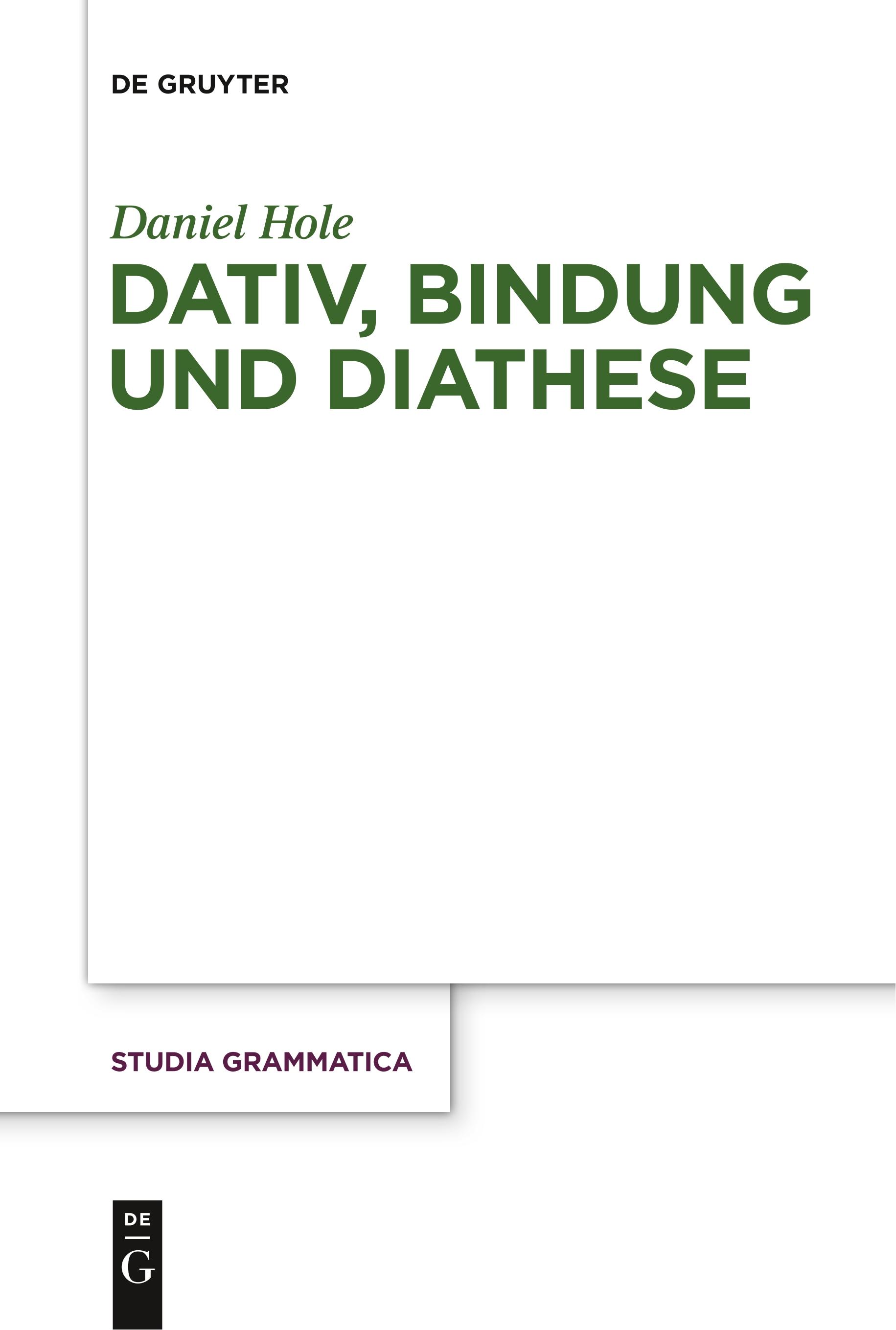 Vorderes Coverbild Dativ, Bindung und Diathese