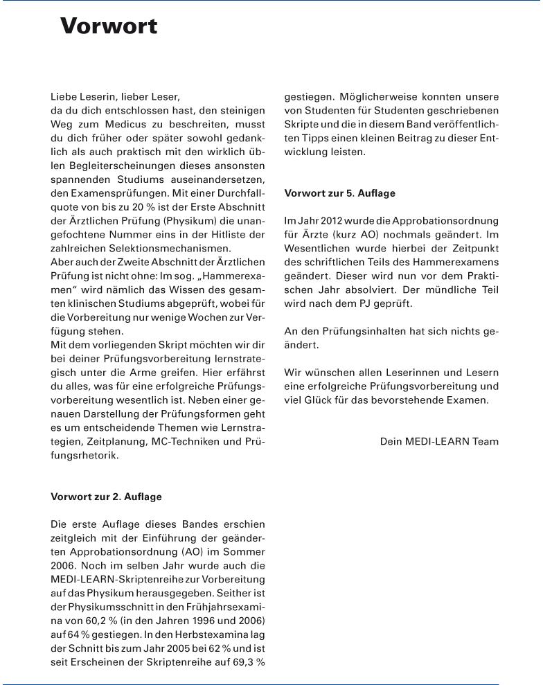 Beispielinhalt (Bild) MEDI-LEARN Skriptenreihe: Lernstrategien