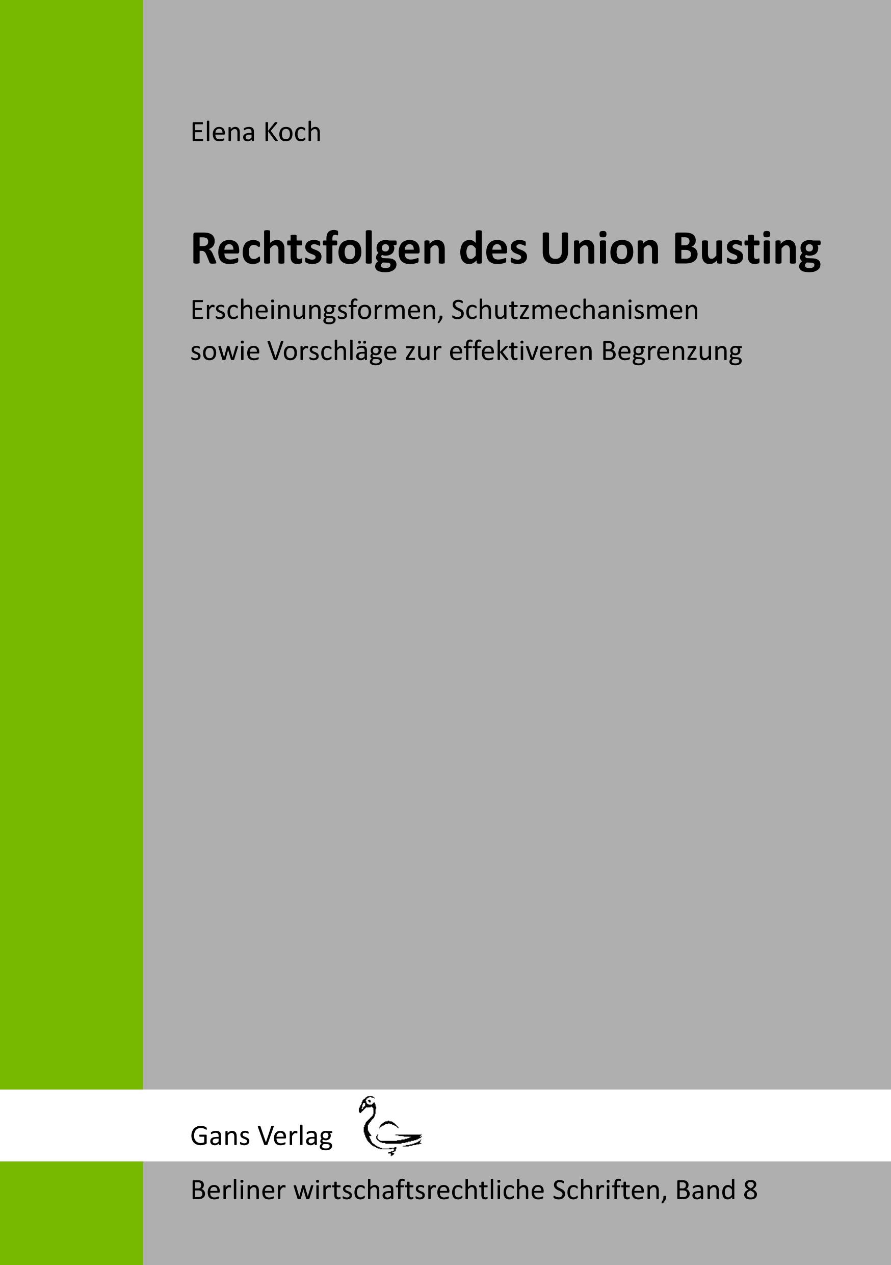 Vorderes Coverbild Rechtsfolgen des Union Busting