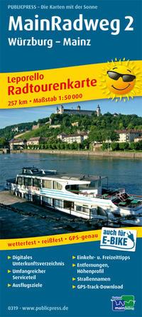 Vorderes Coverbild Main-Radweg 2, Würzburg - Mainz 1:50 000