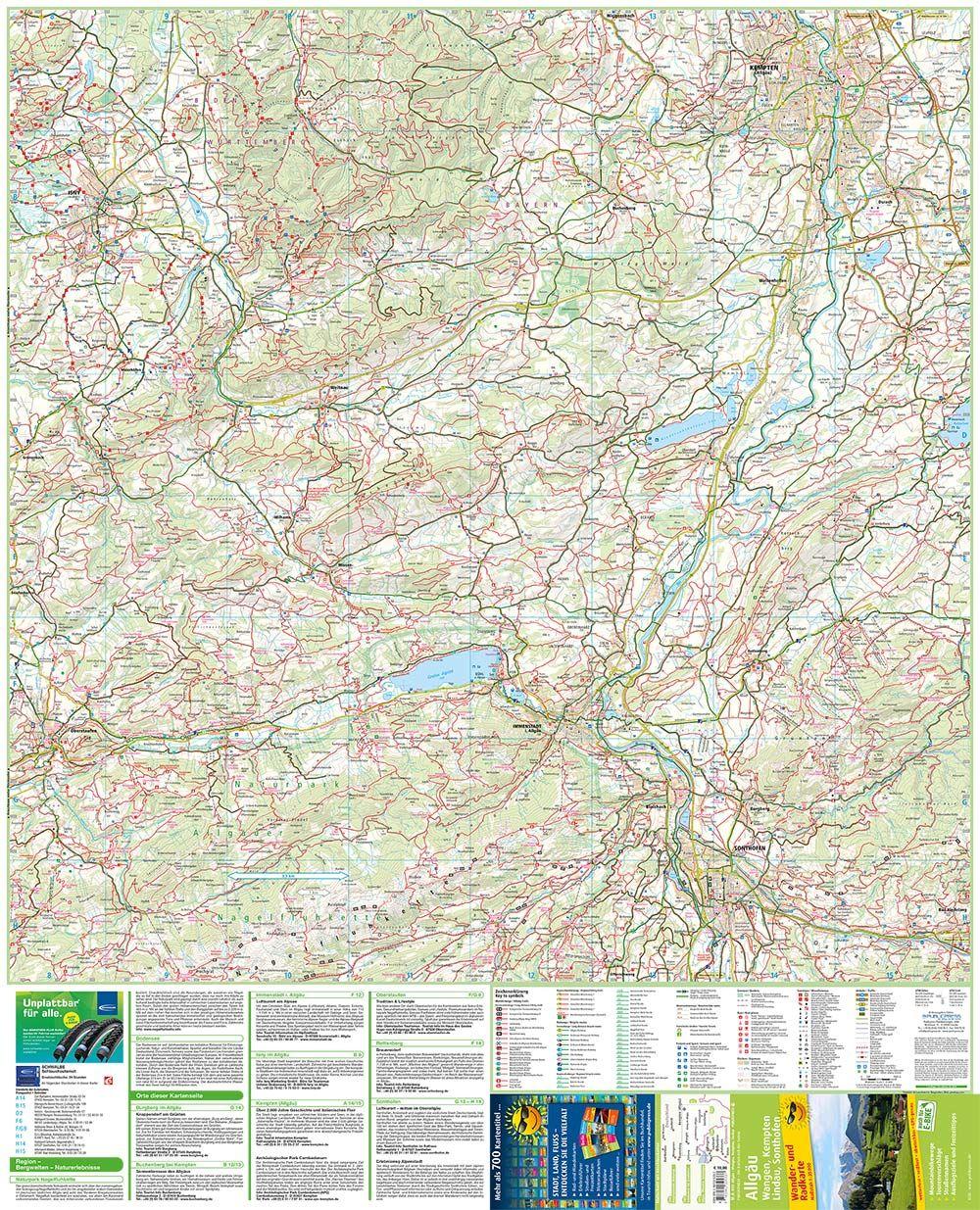 Beispielinhalt (Bild) Allgäu, Wangen, Kempten, Lindau, Sonthofen 1:35 000
