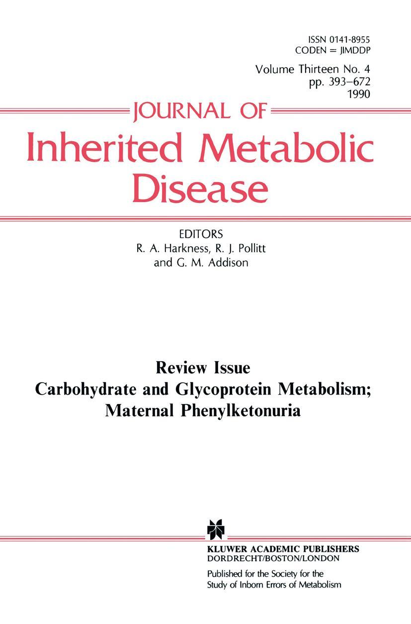 Vorderes Coverbild Carbohydrate and Glycoprotein Metabolism; Maternal Phenylketonuria