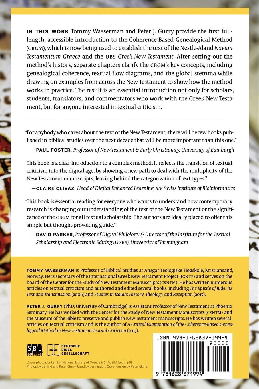 Rückseitencover A New Approach to Textual Criticism