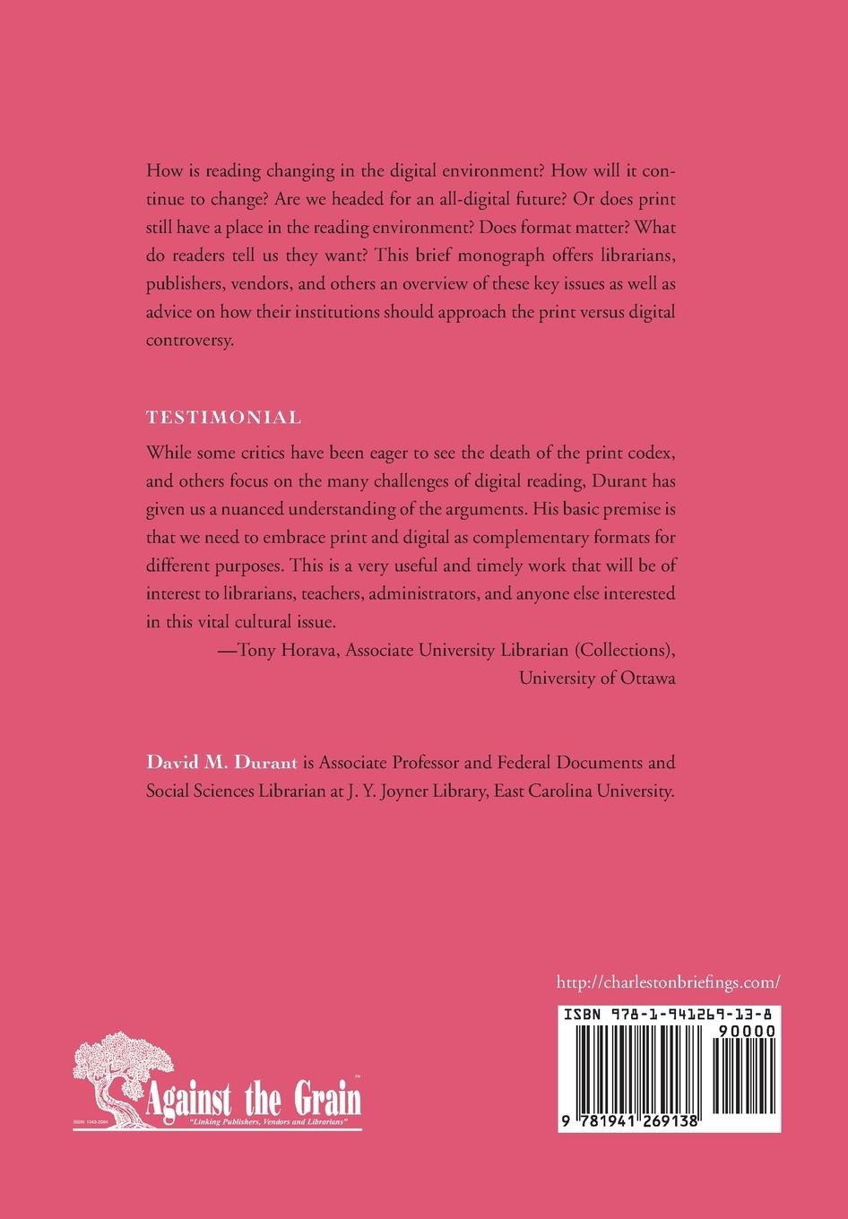 Rückseitencover Reading in a Digital Age