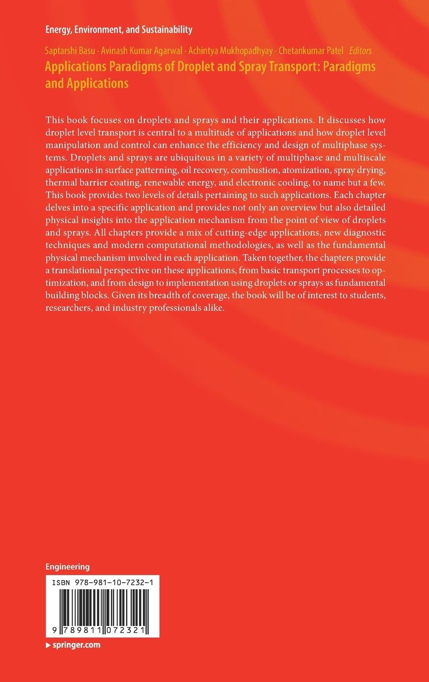 Rückseitencover Droplet and Spray Transport: Paradigms and Applications