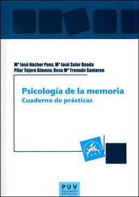 Vorderes Coverbild Psicología de la memoria : cuaderno de prácticas