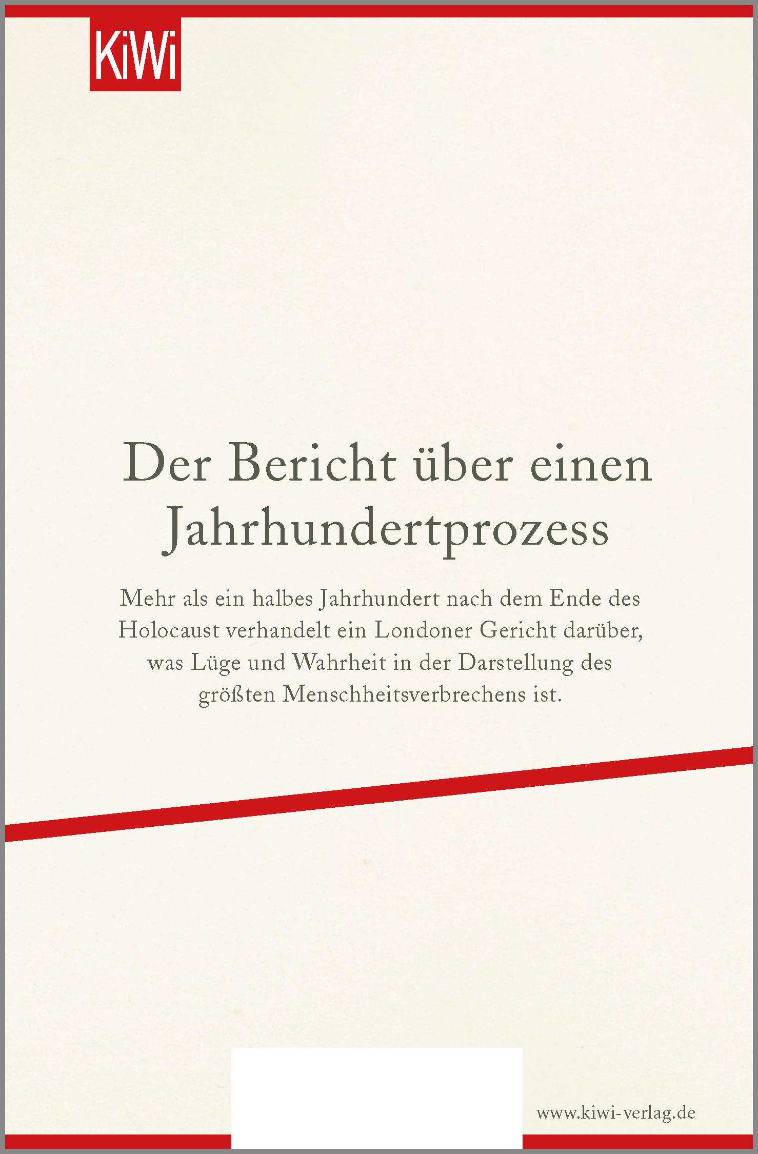 Rückseitencover Der Holocaust vor Gericht
