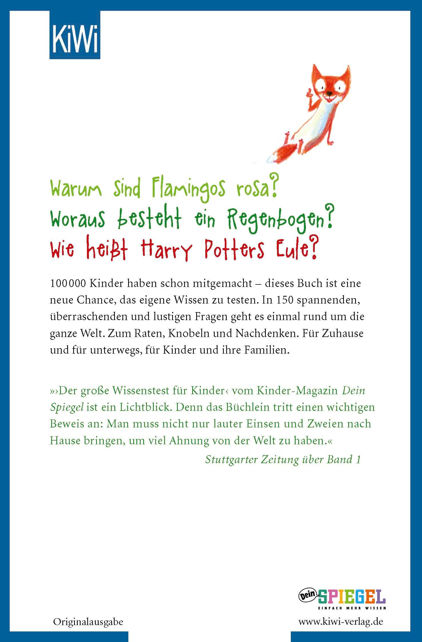 Rückseitencover Der neue große Wissenstest für Kinder