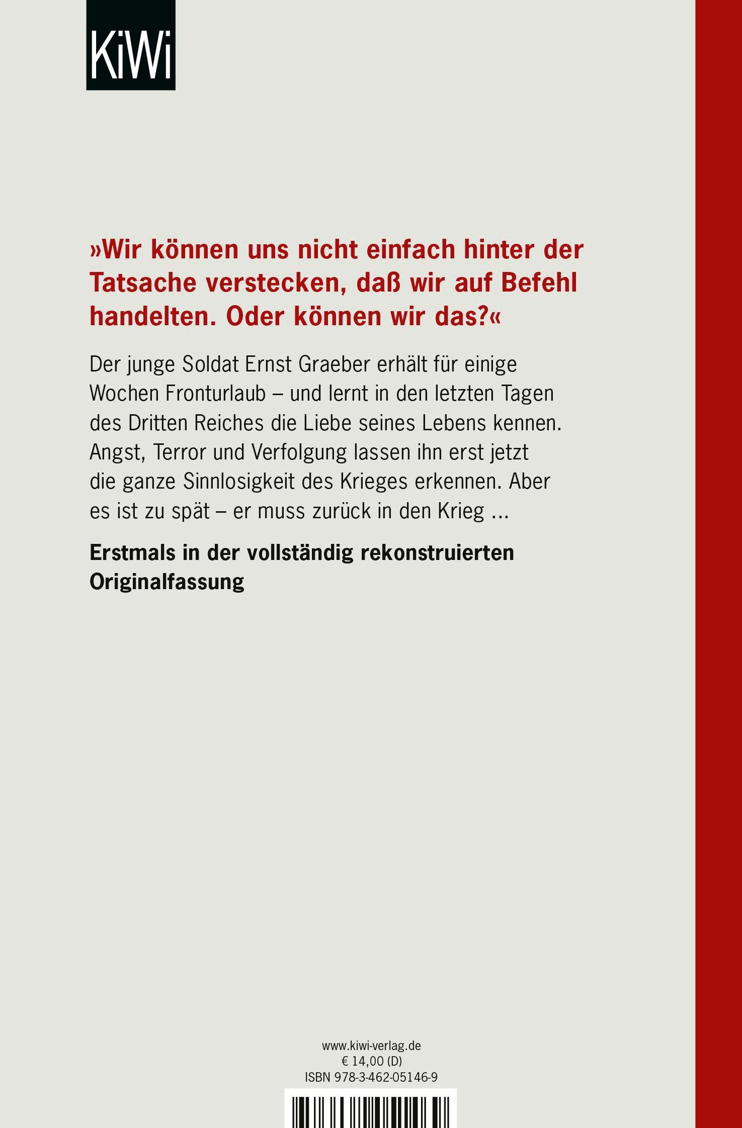 Rückseitencover Zeit zu leben und Zeit zu sterben